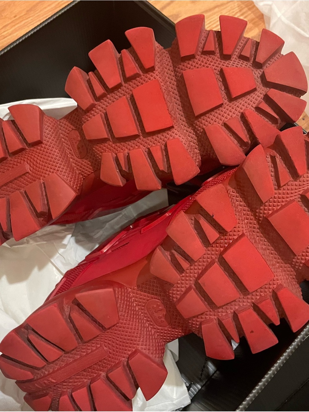 Prada Bright Red Sporty Cloudbust-Style Sneakers - Picture 5 of 10